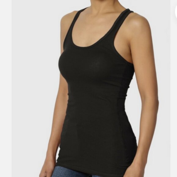 Bundle Lot - 5 Racerback Ribbed Cotton Spandex Tank Tops - Excellent Condition - Picture 2 of 5